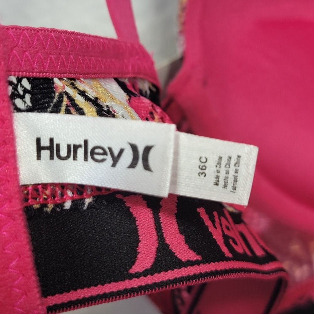 Hurley Push Up Wireless Bra 36C Soft Floral Style NWT - Picture 6 of 8